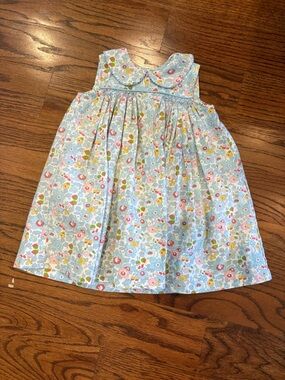 Delaney Light Blue Floral Sleeveless Girl's Dress